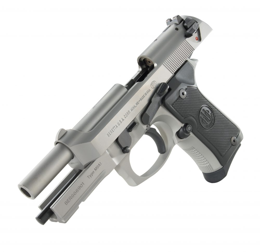 Beretta 92 Compact: Smooth Anodized Aluminum Grip - Blue Flames