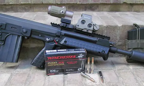 Kel-Tec-RFB-outfitted-with-EOTech-Holosight-with-magnifier